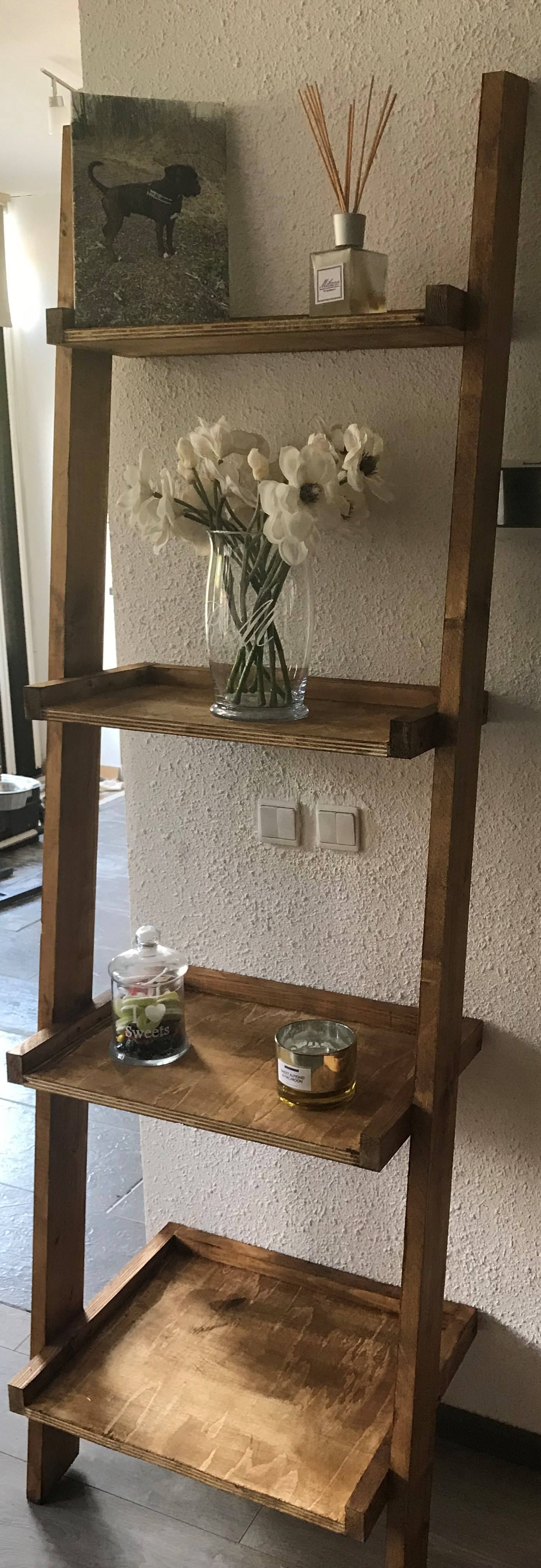 De controle krijgen Necklet Anemoon vis Houten decoratie ladder