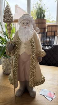 Luxe Gouden Kerstman Beeld Diga Colmore - Resin - Hoogte 41 cm