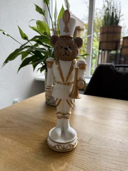 Notenkraker Beer Wit & Goud 33cm