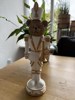 Notenkraker Beer Wit & Goud 33cm