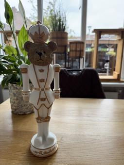 Notenkraker Beer Wit & Goud 39cm