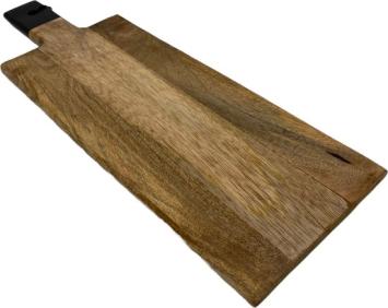 Mangohouten Snijplank 45x15cm - Serveer- en Tapasplank met Handvat