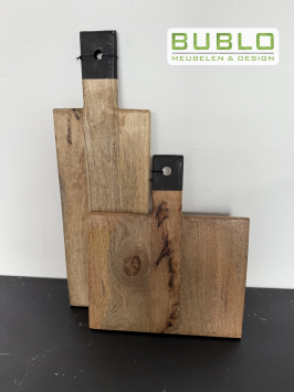 Mangohouten Snijplank 45x15cm - Serveer- en Tapasplank met Handvat