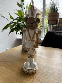 Notenkraker Beer Wit & Goud 33cm