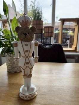 Notenkraker Beer Wit & Goud 39cm