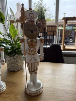 Notenkraker Beer Wit & Goud 47cm